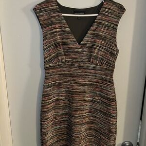 Connected Apparel Multicolor Striped Midi Dress